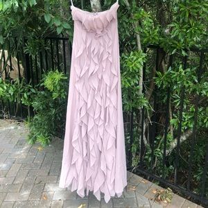 Blush strapless dress full length